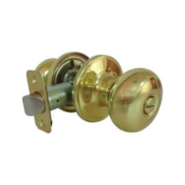 Faultless Mushroom Polished Brass Privacy Knob Right Handed