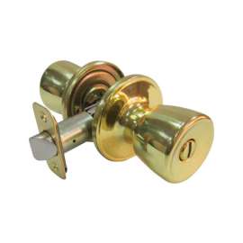 Faultless Tulip Polished Brass Privacy Knob Right Handed