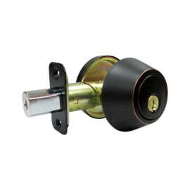 Faultless Aged Bronze Single Cylinder Deadbolt 1-3/4 in in.