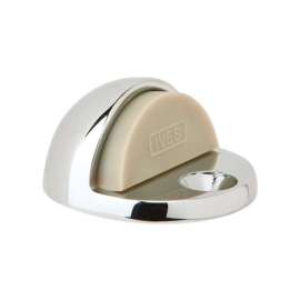 Ives 1-3/4 in. W X 2 in. L Brass Bright Chrome Door Stop Mounts to floor