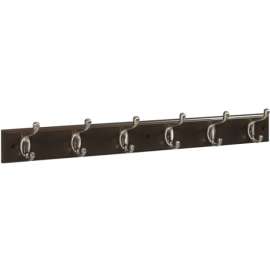 National Hardware 27 in. L Satin Nickel Wood Hook Rack 1 pk
