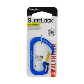 Nite Ize SlideLock Aluminum Blue Carabiner Key Chain