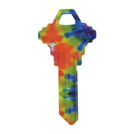 Hillman Wackey Tie Dyed House/Office Universal Key Blank Schlage/68 SC1 Single