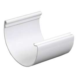 Plastmo 4 in. W White Vinyl Half Round Gutter Connector