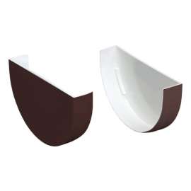Plastmo 4 in. W Brown Vinyl Half Round Gutter End Caps