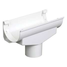 Plastmo 2.5 in. W X 4.5 in. L White Vinyl Half Round Gutter Drop Outlet