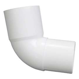 Plastmo 2.5 in. H X 2.5 in. W White Vinyl Downspout Elbow