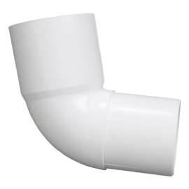 Plastmo 3 in. H X 3 in. W White Vinyl Downspout Elbow