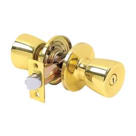 Tell Alton Bright Brass Privacy Knob Right or Left Handed