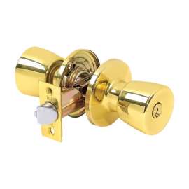 Tell Alton Bright Brass Entry Knobs 1-3/4 in.
