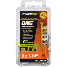 Hillman POWERPRO ONE No. 8 X 1-1/4 in. L Star Flat Head Multi-Material Screw