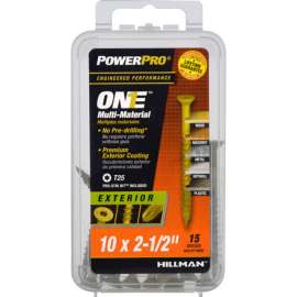 Hillman POWERPRO ONE No. 10 X 2-1/2 in. L Star Flat Head Multi-Material Screw 15 pk