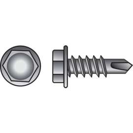 Hillman No. 8-18 X 1/2 in. L Hex Hex Washer Head Self- Drilling Screws 100 pk