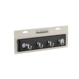 E.H. Tate & Co. 8.75 in. L Satin Nickel Black Zinc Traditional Key Rack 1 pk