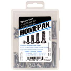 Homepak Assorted in. Phillips Oval Head Stainless Steel Machine Screw Kit