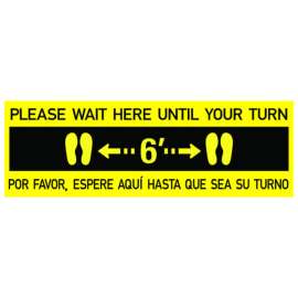 Hy-Ko English Yellow Social Distancing Decal 6 in. H X 18 in. W