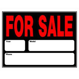 Hillman English Black Auto For Sale Sign 15 in. H X 21 in. W