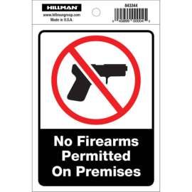 Hillman English White Safety Sign 4 in. H X 6 in. W
