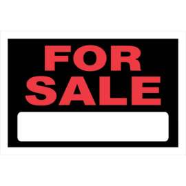 Hillman English Black For Sale Sign 8 in. H X 12 in. W