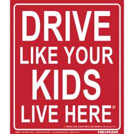 Hillman English Red Notice Sign 24 in. H X 19 in. W