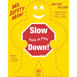 Hillman English Yellow Children At Play Sign 24 in. H X 19 in. W