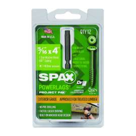Spax Powerlags 5/16 in. in. X 4 in. L T-40 Washer Head Structural Screws 12 pk