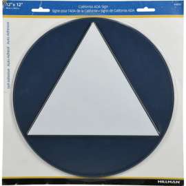 Hillman English Blue Restroom Sign 12 in. H X 12 in. W