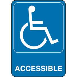 Hillman English Blue Handicap Sign 7 in. H X 5 in. W