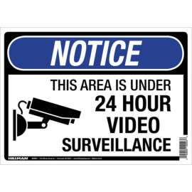 Hillman English White Security Sign 10 in. H X 14 in. W