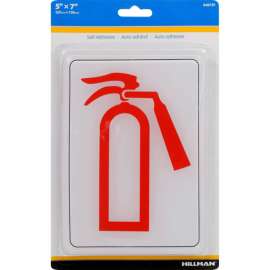 Hillman English White Fire Extinguisher Sign 7 in. H X 5 in. W