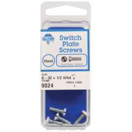 Hillman No. 6-32 X 1/2 in. L Slotted Oval Head Steel Machine Screws 4 pk
