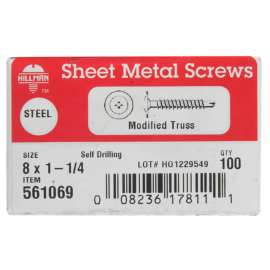 Hillman No. 8 X 1-1/4 in. L Phillips Truss Head Self- Drilling Screws 100 pk