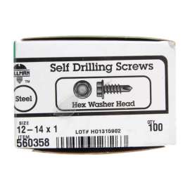 Hillman No. 12-14 X 1 in. L Hex Hex Washer Head Sheet Metal Screws 100 pk