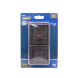 Projex Rubber Caster Cup Brown Square 2 in. W X 2 in. L 4 pk
