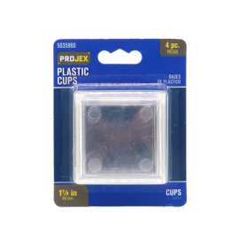 Projex Plastic Caster Cup Clear Square 1-7/8 in. W X 1-7/8 in. L 4 pk