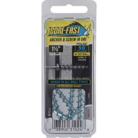 Bore-Fast 3/16 in. D X 1-1/2 in. L Steel Pan Head Screw and Anchor 6 pc