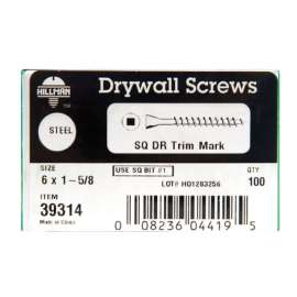 Hillman No. 6 X 1-5/8 in. L Square Drywall Screws 100 pk