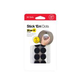 Wrap-It Storage Stick 'Em Small Plastic Hook and Loop Fastener 0.75 in. L 50 pk