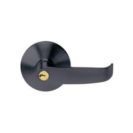 Tell Manufacturing Matte Black Keyed Entry Lever 2 in.