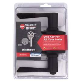 Kwikset SmartKey Security Wave Venetian Bronze Entry Lever KW1 2-3/4 in.