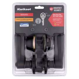 Kwikset SmartKey Security Venetian Bronze Lever and Single Cylinder Deadbolt KW1 2-3/4 in.