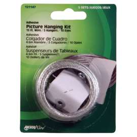 Hillman AnchorWire Steel-Plated Light Duty Adhesive Hangers 2 lb 5 pk