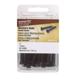Hillman 3 in. Masonry Steel Nail Flat Head