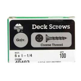Hillman No. 6 X 1-1/4 in. L Phillips Bugle Head Deck Screws 100 pk