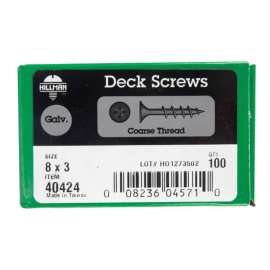 Hillman No. 8 X 3 in. L Phillips Bugle Head Deck Screws 100 pk