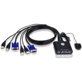 Aten Technologies Aten CS22U 2-Port USB KVM Switch, 2 x 1, 1 x Type A Mouse, 1 x Type A Keyboard, 2 x HD-15 Video