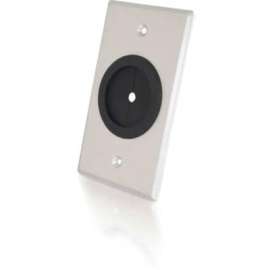 C2G 1.5in Grommet Cable Pass Through Single Gang Wall Plate - Brushed Aluminum - 1-gang