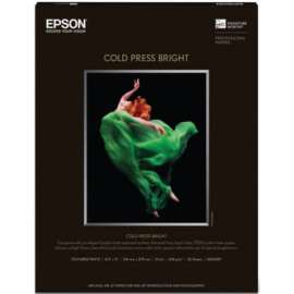 Epson Cold Press Bright Fine Art Paper, 96 Brightness, 98% Opacity, Letter, 8 1/2" x 11"