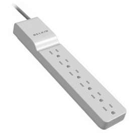 Belkin Home/Office BE106000-04 6-Outlets Surge Suppressor, 6 x NEMA 5-15R, 1875 VA, 720 J, 125 V AC Input
