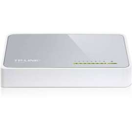 Tp Link TP-LINK TL-SF1008D - 8-Port 10/100Mbps Fast Ethernet Switch - Desktop Ethernet Splitter - Ethernet Hub - Plug and Play - Fanless Quiet - Desktop Design - Green Technology - Unmanaged - White